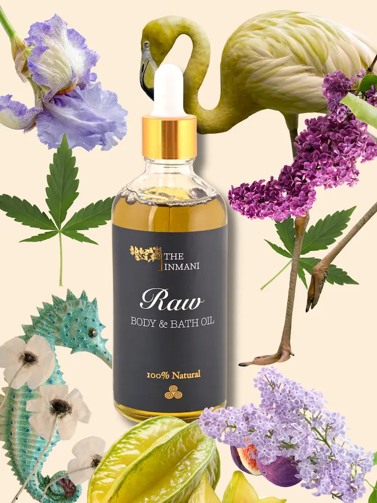 THE INMANI Aften-wellness kollektion. Beroligende og naturlig hudpleje designet til en nærende aftenrutine, der understøtter hudens biologiske regenerering i løbet af natten.