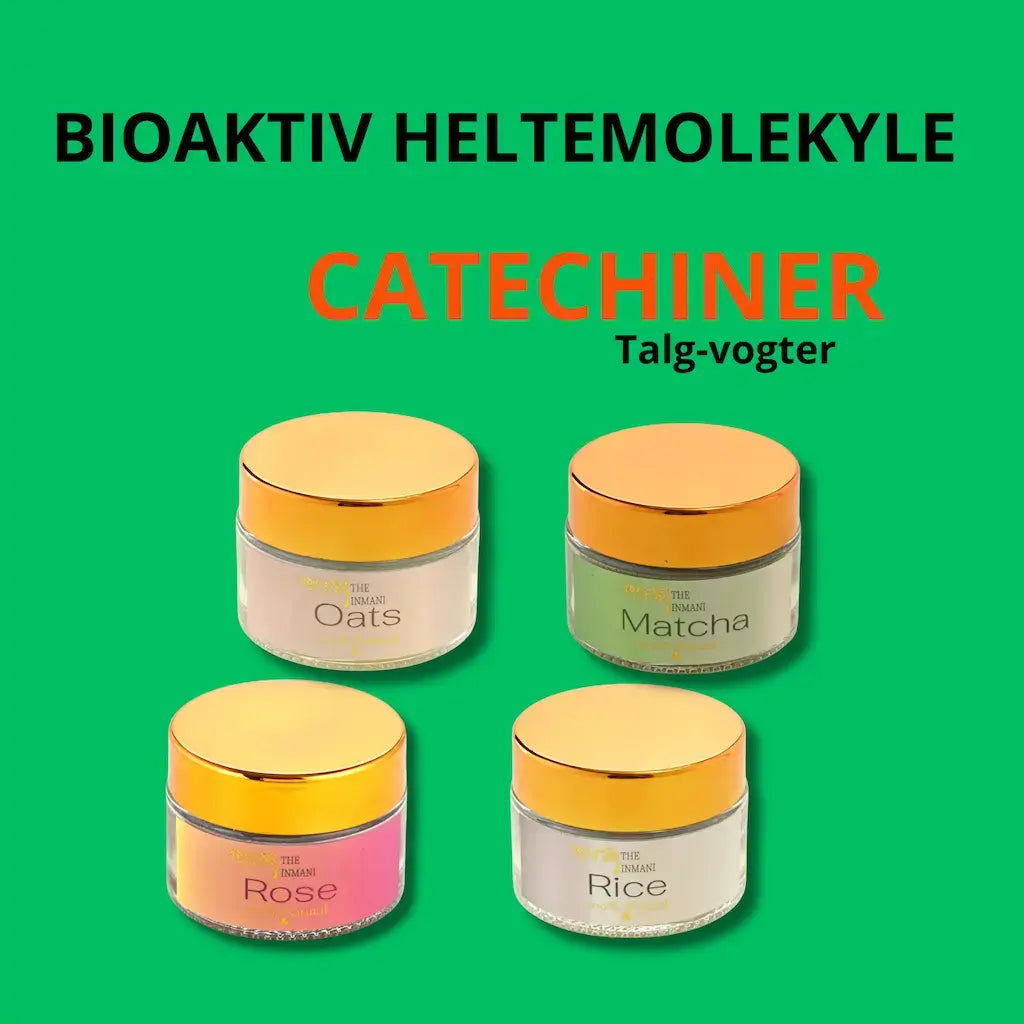 THE INMANIs udvalg af mineralske ansigtsmasker: Oats, Matcha, Rose og Rice. Formuleret til at trække urenheder ud og genoprette hudens balance.